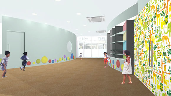 渋谷区の保育園：バリアフリー法に対応し、美容室から託児所へ用途変更